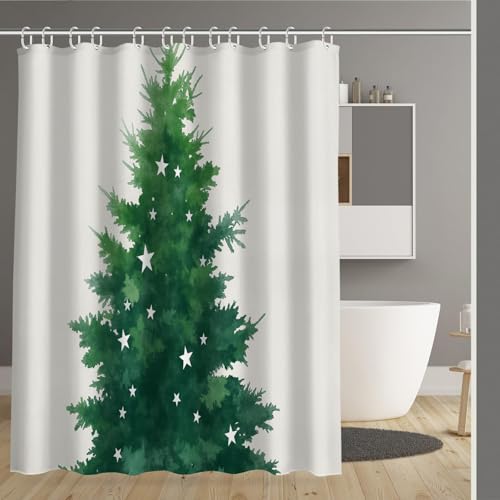 Rideau de douche 180x180cm sapin de Noël vert imperméable - 2
