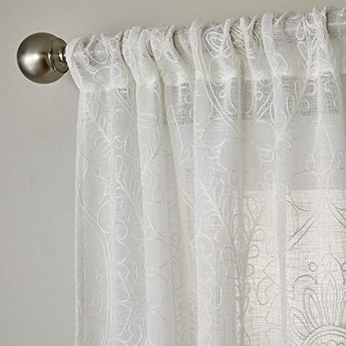 SKL HOME by Saturday Knight Ltd. Isabella Lace Window Curtain Panel, 52\" x 84\", White