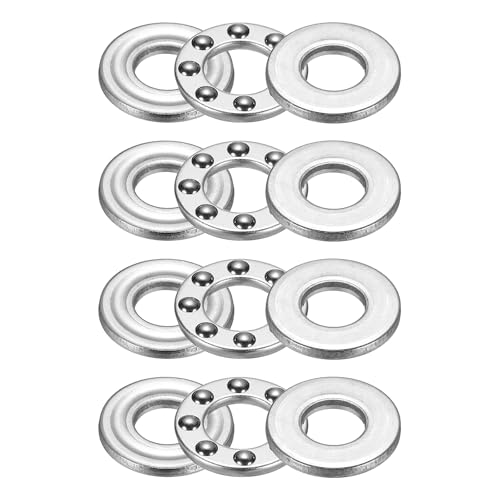 Image of sourcing map 4Pcs F6-14M Thrust Ball Bearings, 6mm Bore 14mm OD 5mm Thick Single Row Roller, 304 Stainless Steel Axial Ball Bearing with Washers for Wind Spinners Rotating Displays Slicers DIY