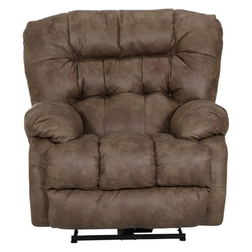 Sillón reclinable eléctrico tela poliéster marrón miniatura 1