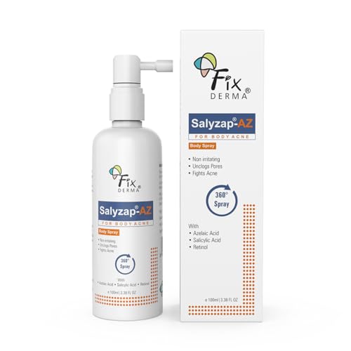 Image of Fixderma Salyzap-Az 2% Salicylic Acid + 2% Azelaic Acid Body Acne Treatment Unscented Spray For Acne On Body Parts Like Back, Upper Arms | Paraben Free | Unclog Pores - 100ml