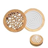 VARKAGE Aroma-Steine für ätherische Öle, Duftstein Diffuser mit Blumenmuster, für Auto, Schlafzimmer, Wohnzimmer und Spa, weiß, Gips