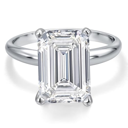 Gem Stone King 1-5 Cttw 14K Gold IGI Certified White Lab Grown Diamond Solitaire Engagement Ring For Women | Emerald Cut | E-F Color | VS1-VS2 Clarity | Available In Size 5, 6, 7, 8, 93
