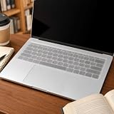 Laptop Keyboard Cover, Silicone Keyboard Protector, Transparent Skin for 14 Inch, 15.6 Inch Computer (White)