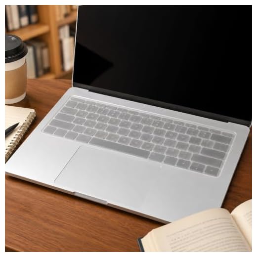 Laptop Keyboard Cover, Silicone Keyboard Protector, Transparent Skin for 14 Inch, 15.6 Inch Computer (White)
