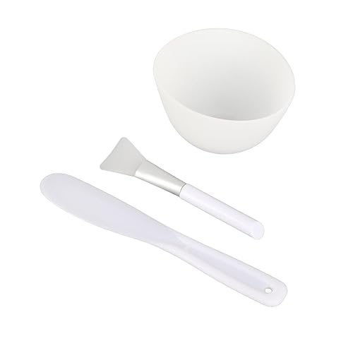 Sonew Juego de cuencos para mezclar mascarillas faciales, kit de mezcla de máscara de arcilla con cuenco de silicona para mascarillas, cepillo para