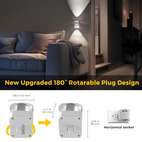 Image of L LOHAS LED Night Light Projector, Night Lights Plug into Wall, Dusk to Dawn Sensor, Rotating White Nightlight for Kids, Daylight Ambient Lighting for Bathroom, Gaming Room,2 Pack
