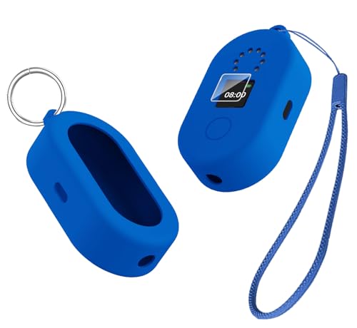 1+1枚セット MIXI みてねみまもりGPSトークPlus（MB06） 用 ケース+保護フィルム 1枚 LAZIRO 柔らかい シリコン製 衝撃吸収 紛失防止 防水 防塵 軽量 スポーツクールなデザイン スリム ソフト ケースカバー 落下防止保護 みてねみまもりGPSトークPlus（MB06）対応 保護カバー（ブルー）