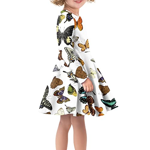 Girls Cute Casual Round Neck Loose Fit Soft Long Sleeve Midi T Shirt Dress3