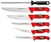 Solingen 6-częściowy zestaw noży rzeźniczych nóż rzeźniczy nóż do filetowania nóż blokowy czerwony 3585 R