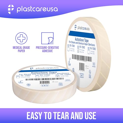 Autoclave Sterilization Tape (2-Pack, 3/4\" x 60 Yards) - Dental, Medical, and Sterilizer Safe Adhesive Tape for Steam & EO Gas Indicators - Thumbnail 2