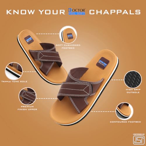 Image of Men's Comfort Slippers with Cross Strap Design | Cushioned Footbed & Shock Absorbing Sole | Lightweight Everyday Wear Slippers for Home, Office & Casual Use