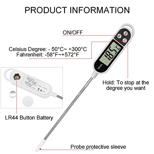Kitchen Thermometer, 3s Instant Read, Digital Kitchen Thermometer with Long Probe and °C/°F Switchable, for Meat, BBQ - Image 4