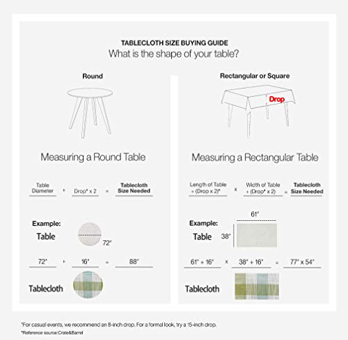 Muse Dream Oblong Tablecloth 60"X84" Buffalo Check Sage Aqua Water Resistant Farmhouse Faux Burlap Table Cloths Rectangle Table Dining Holiday Party,6-8 Seats #TOP6