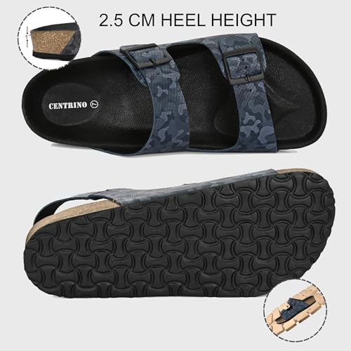 Image of Centrino Men's Berkin-Style Slip-On Sandals | Open Toe Design | Soft PU Footbed | Lightweight & Comfortable | Arch Support | On-Grip Sole | Casual Outdoor Wear (9213)