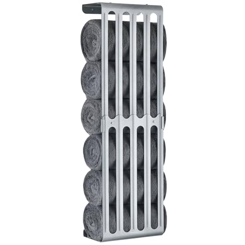 simpletome バスタオル 収納 タオルラック高さ調節可能 壁掛け式 バスルーム 棚 オーガナイザー カーボンスチール (シルバーグレー)