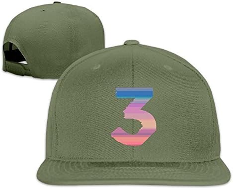 Stylish Chance The Rapper Number 3 Flexfit Ajustable Flat Cap ForestGreen