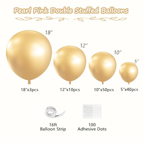 Image of 108Pcs Gold Balloon Garland Arch Kit