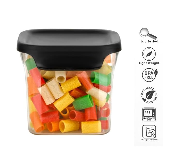 Image of Kitchen Unbreakable Storage Boxes Fridge Organizer With Removable Drain Plate&Lid,Stackable Portable Items | Kitchen Stoage Box | Plastic Container (Set of 4)