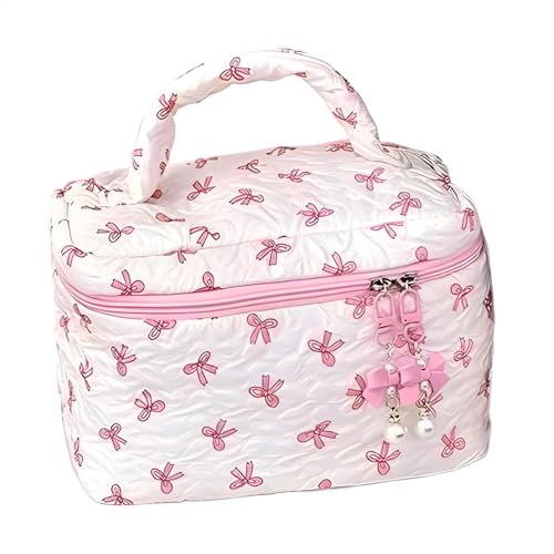 Borsa per il trucco estetico busta floreale trapuntato ad - Contenitori da toeletta da viaggio multifunzionale organizzatore di stoccaggio per il bagno