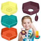 GJKLO 4-Teiliger Tropffreier Eis am Stiel-Halter für Kinder, Eishalterung Kinder, Silikon Eis Halter in Multicolor, Eis Tropfschutz für Jungen&Mädchen(B)