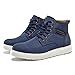 FLYLAND Men's Fashion Sneaker Chukka Boots Lace Up Leather Ankle Dress Boot Lightweight Non-Slip Walking Shoes Blue 13