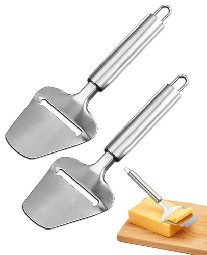 DAWZMR 2PCS Stainless Steel Cheese Slicer, Multi-functional Shaver Plane, Non-stick Peeler For All Types of Cheese