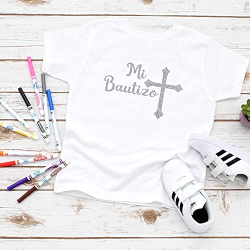 Mi Bautizo Silver Glitter in Spanish | Christening Bodysuit | Baptism Gift | Baby Baptism Jumpsuit3
