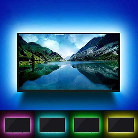 LED TV Backlight Strip Lights - RGB LED TV Neon bias Lighting Strips  2M/6.56ft TV USB Backlight Kit with Remote 16 Color 5050 Bias HDTV for 40-60 Cover