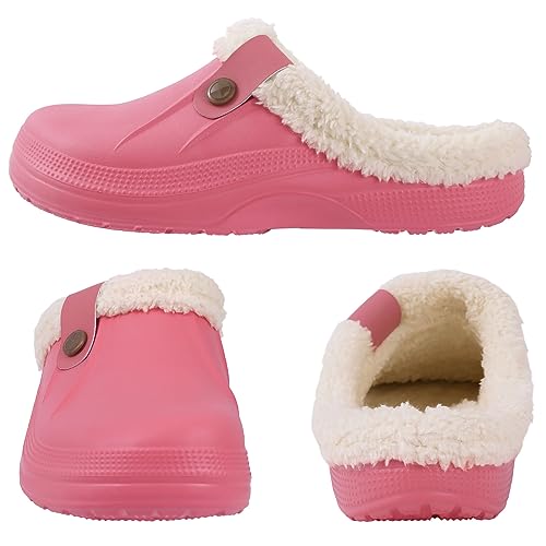 Image of Beslip Fur Lined Clogs for Women & Men Fuzzy Slippers with Memory Foam
