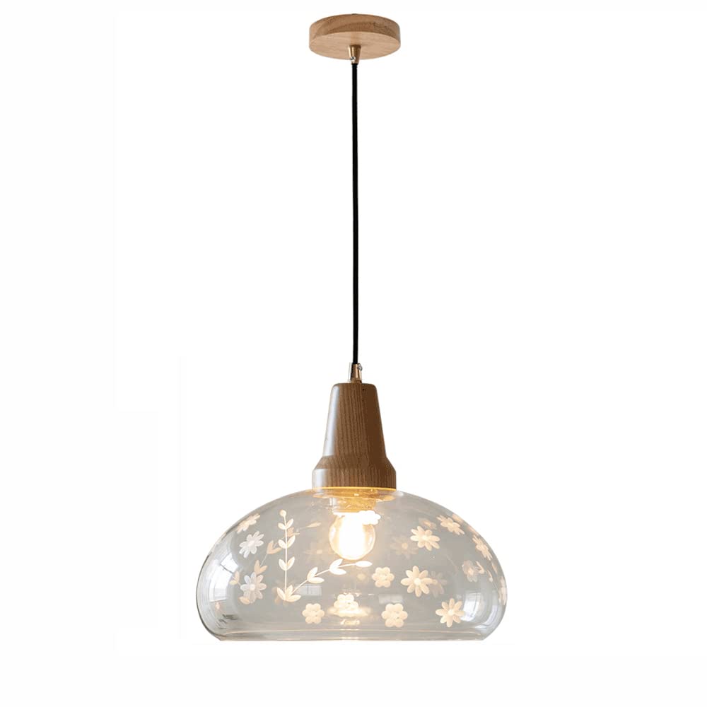 Lampe à suspension en verre sculpté E27 pour éviter l'éblouissement au comptoir
