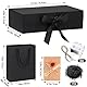 Idota Geschenkbox mit Deckel, Geschenkschachtel Schwarz, Geschenkkarton mit Schleife, Tasche, Farbband, Licht, Raffia, Grußkarten,Geschenkboxen für Hochzeit Geburtstag Weihnachten Jubiläum (Schwarz L)