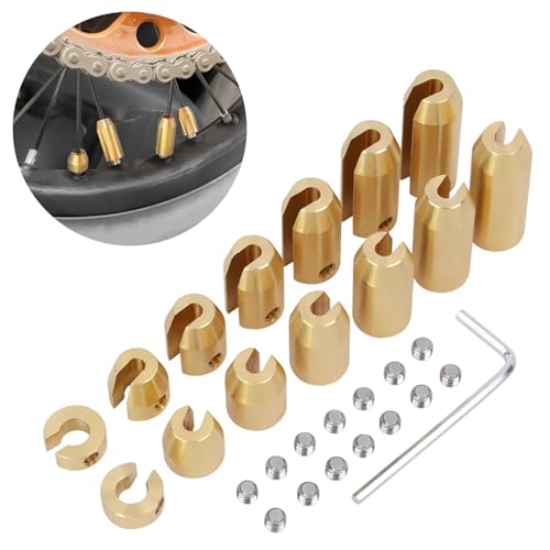 AFEISOL 14 Pack Brass Motorcycle Wheel Weights Refill Kit, Reusable Wheel Spoke Balance Weights Refill Compatible with Super Moto,Vintage,Dual Sport,Metric Cruisers or Other Spoked Wheels(7 Sizes) - Thumbnail 2