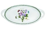 Portmeirion Botanic Garden Oval Handled Platter | 18 Inch Large Serving Platter | Sweet Pea Motif | Made from Porcelain | Dishwasher and Microwave Safe