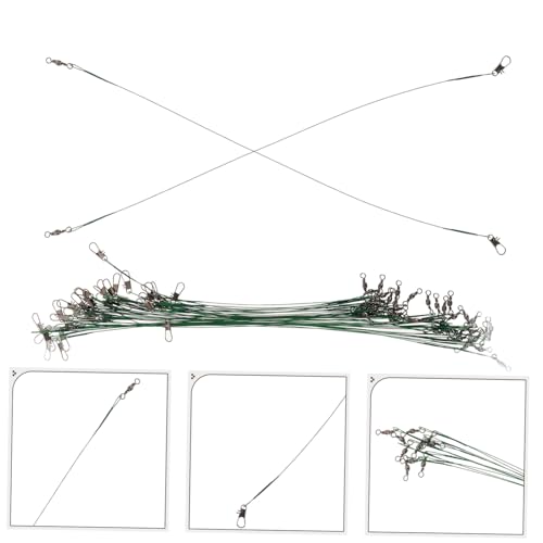 Cables de acero para pesca ibasenice 40 piezas con giratorios y snap miniatura 7
