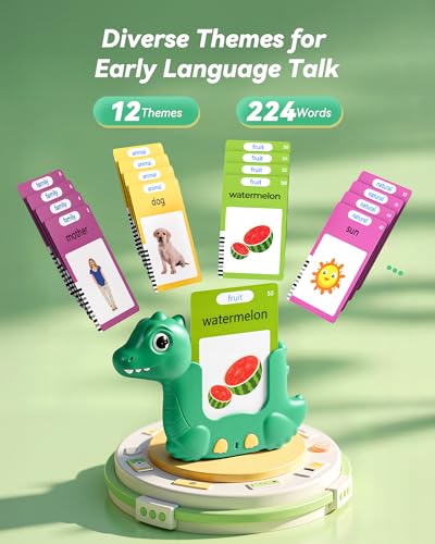 Talking Flash Cards for Toddlers 1-3, Montessori Learning Toys with 224 Words, Pocket Speech Toys for Language Development, Speech Therapy Toys, Children's Sensory Learning, Gifts
