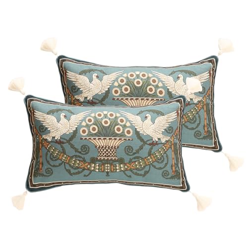 bilin gaier Green Throw Pillow Covers Set of 2,French Farmhouse