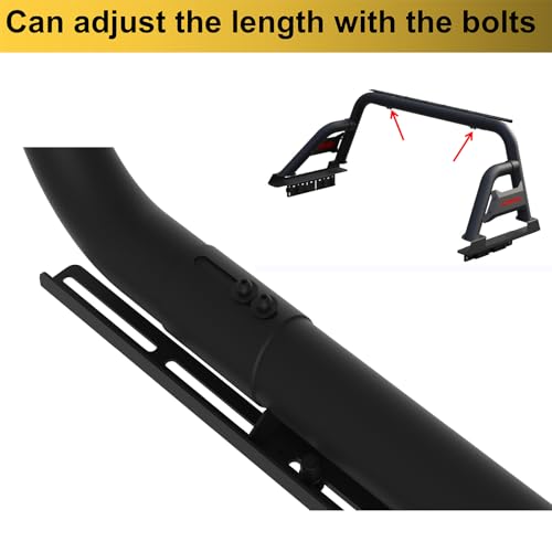 KNAWIER Roll Bar for Full Size Pickup Truck, Adjustable Sport Chase Rack Roll Cage Compatible with Tundra,F-Series,Ram 1500/2500/3500,Silverado,Sierra,Titan&Titan XD,Cargo Rack,600Ibs Capacity - Thumbnail 4