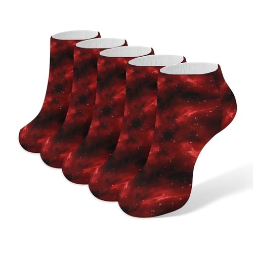 LITPUZC Women's Fashion Ankle Socks Funny Running Low Cut Socks Galaxy Space Star No Show Athletic Sock Soft Breathable Crew Sock 5 Pairs
