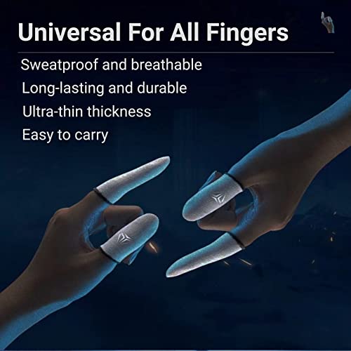 Gesgatu Mobile Phone Gaming Finger Sleeves,Thumb Sleeves/Silver Fiber Finger Sleeves For Gaming（Pack Of 6Pc） Sweatproof Finger Cover For Gaming/Durable/Breathable For All Mobile Games(Grey) #TOP5