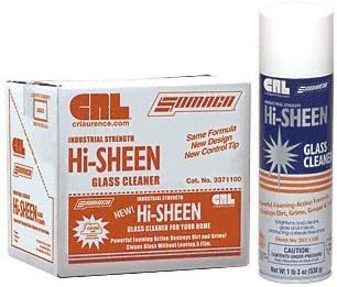 Somaca Hi Sheen - Limpiador de vidrio CRL para vidrio, ventanas, espejos, azulejos de cerámica, cromo y acero inoxidable, 12 latas