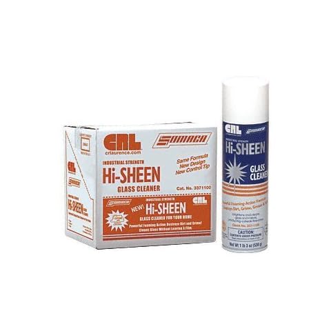Somaca Hi Sheen Glass Cleaner, CRL Foaming Glass Cleaner for Glass, Windows, Mirrors, Ceramic Tile, Chrome and Stainless Steel, 12 Cans Cover
