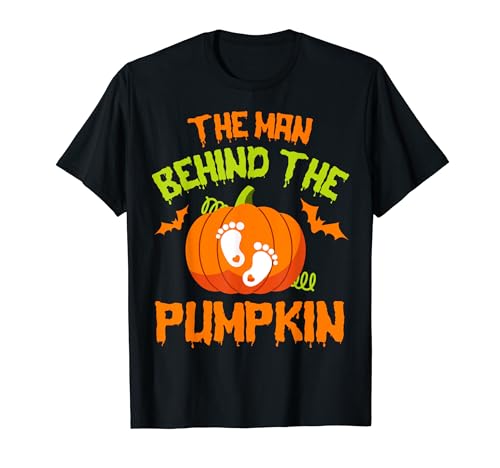 Mens Pregnant Halloween Costume for Dad Expecting Lil Pumpkin Tee T-Shirt