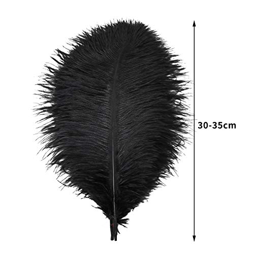 12pcs Natural Black Ostrich Feathers 12-14inch (30-35cm) for Wedding Party Centerpieces，Flower Arrangement and Home Decoration. by Ballinger - Image 3