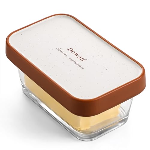 DOWAN Glass Butter Dish with Ceramic Lid