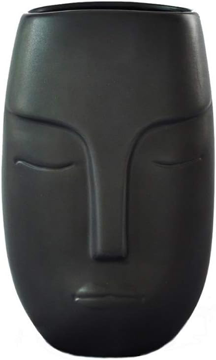 LINDU Beautiful flower arranger, matte face, dark gray face, vase, home decoration, home decoration,Black