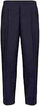 Ladies Half Elasticised Trousers 1/2 Elastic Elasticated Stretch Waist Womens Bottoms Formal Casual Office Work All Occasions Straight Leg Pull On Classic Pants with 2 Side Pockets