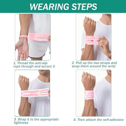 Image of 2 Pack Wrist Brace for Right & Left Hand, Ultra-Thin Compression Wrist Band Adjustable Wrist Wrap for Tendonitis, Arthritis, Weightlifting, Sports