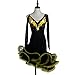 YRUIIA Femmes Pleine Perceuse Fronde Sexy Dos Nu Robe De Danse Latine Robe De Cocktail Robe Compétition Pratique Costume,Jaune,L
