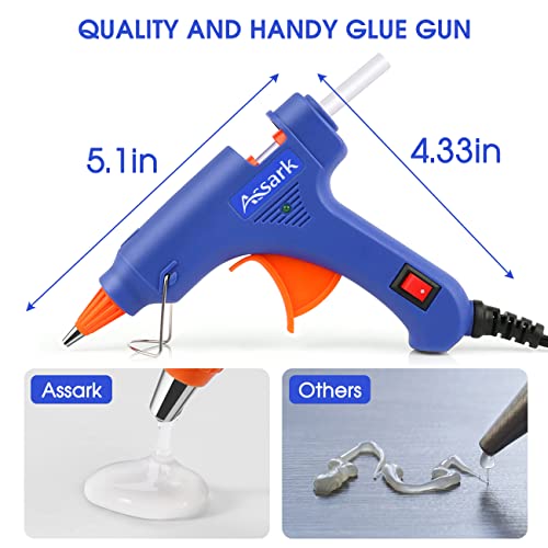 Assark Glue Gun, Mini Hot Glue Gun Kit With 30 Glue Sticks For School Crafts Diy Arts Quick Home Repairs, 20W (Blue) #TOP4